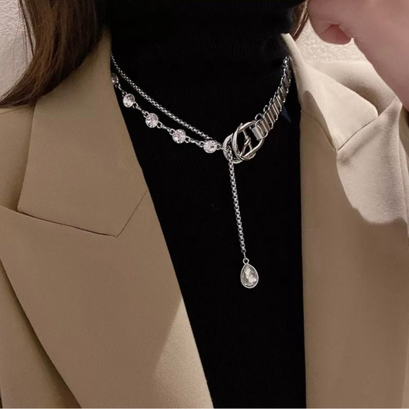 Thick Silver Statement Choker Necklace Size 11”+5” Extension - Picture 3 of 6